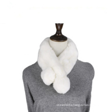 Real Rex Rabbit Fur Scarf Autumn And Winter Real fur Scarves Natural Rabbit Scarf With Ball Rabbit Fur Rings